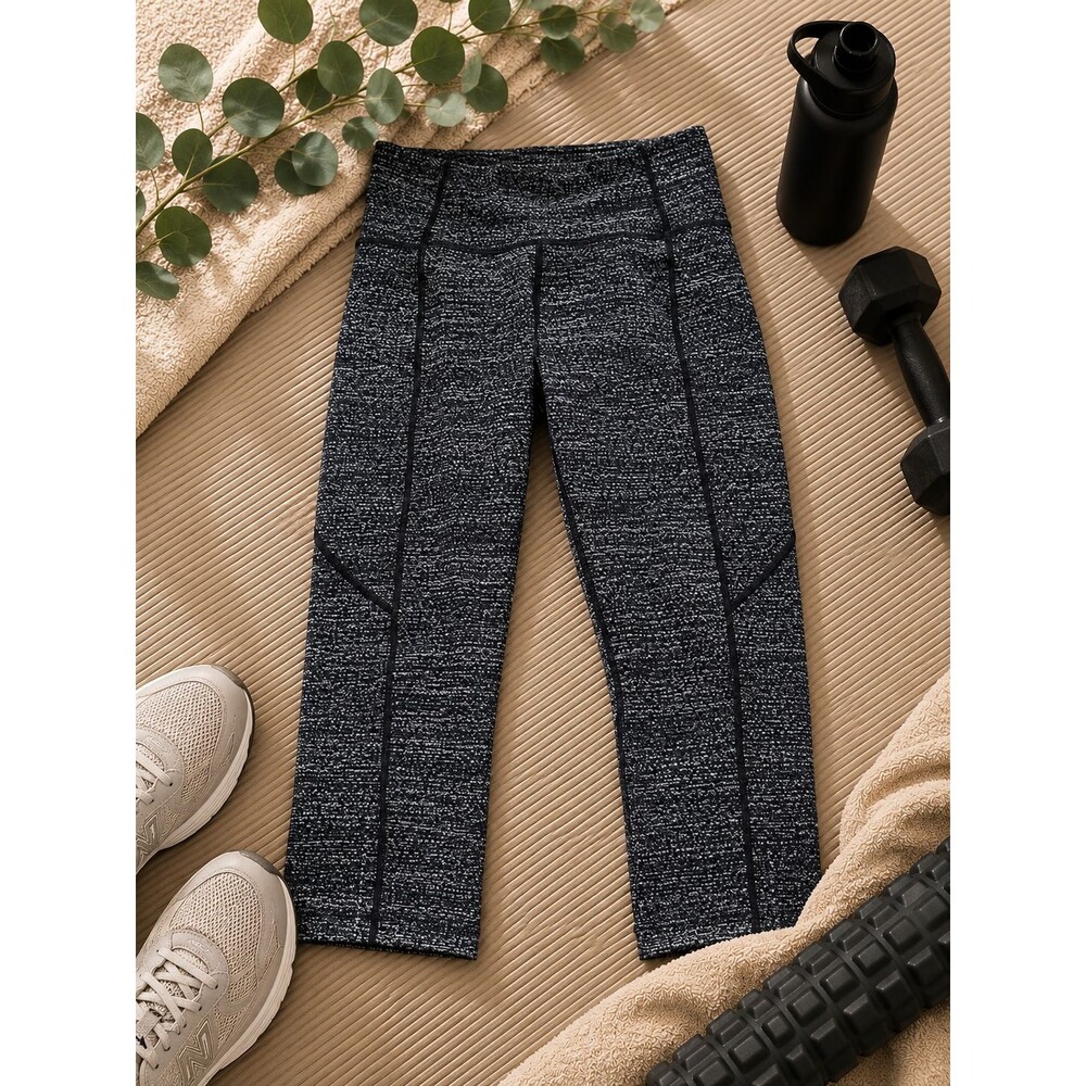 Lululemon Fast & Free Crop II Nulux Leggings Womens 6 Salt Alpine 19" Logo